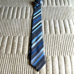 Blue and Grey Striped Men’s Tie